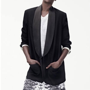 Isabel Marant pour H&M Wool Tuxedo Jacket in Black - 4